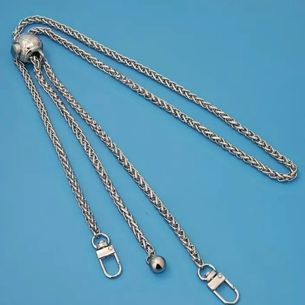 6634-Adjustable Bag Chain - Silver Tone Finish - 47 "